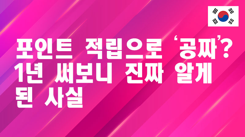 Read more about the article 포인트 적립으로 ‘공짜’? 1년 써보니 진짜 알게 된 사실